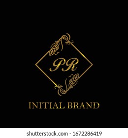 PR Initial wedding logo template vector	