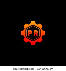 PR Initials Tech Logo Vector Art Icons and Graphics