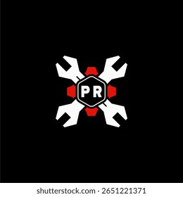 PR Initiales Vektor Stok Otomotif Logo Design