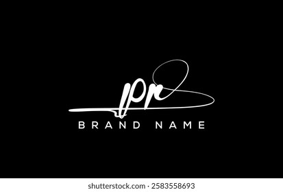 PR letter beauty handwriting vector logo. 
