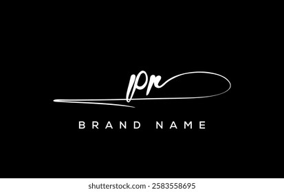 PR letter beauty handwriting vector logo. 
