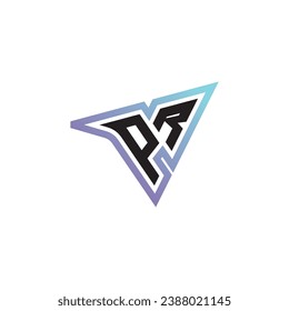 PR letter combination cool logo esport or gaming initial logo as a inspirational concept design