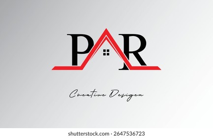 PR Letter House Logo - Monograma criativo imobiliário com ícone de telhado e forma de casa para propriedade, arquitetura e marca moderna
