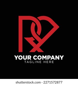 PR letter logo creative design. RP unique design