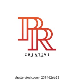 PR letter logo design icon