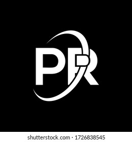 PR Letter Logo Design. Initial letters PR logo icon. Abstract letter PR P R minimal logo design template. P R Letter Design Vector with black Colors. pr logo