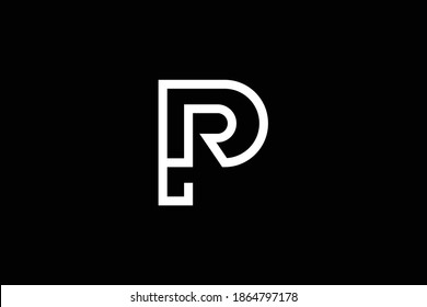 PR letter logo design on luxury background. RP monogram initials letter logo concept. PR icon design. RP elegant and Professional white color letter icon design on black background. P R
