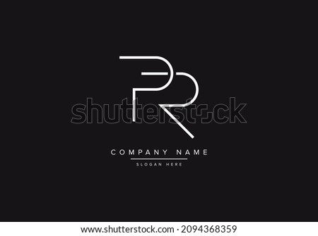 PR letter logo design on luxury background. PR RP monogram initials letter logo concept Stock fotó © 