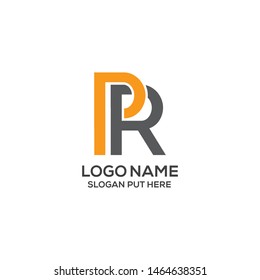 PR  Letter logo design template