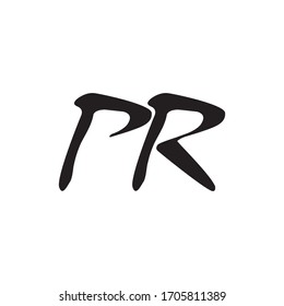 PR letter logo design vector