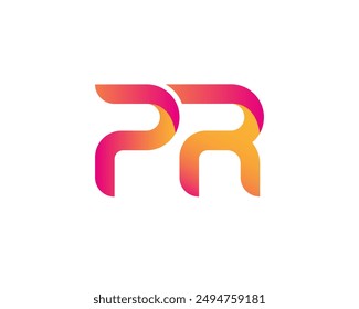 pr letter logo. pr logo design vector illustration