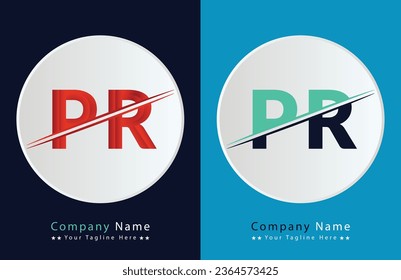 PR Letter Logo Template Illustration Design.