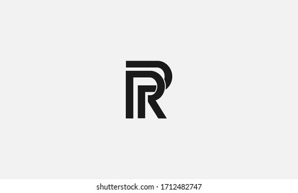 Logo de la carta PR. Atractivo y creativo logotipo inicial de carta PR o RP basado en el icono de carta inicial