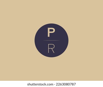 PR letter modern elegant logo design vector images