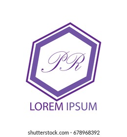 PR letter vector logo