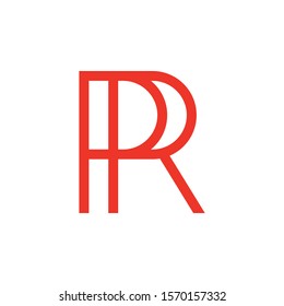 PR Line Monogram Logo Vector