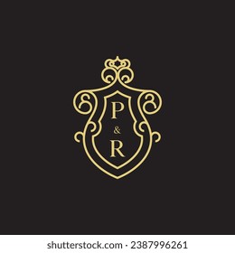 PR line vintage initial logo in high quality professional design that will print well across any print media