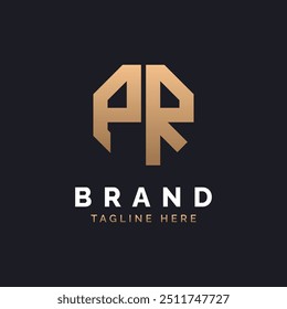 Design do logotipo PR. Logotipo de RP moderno, mínimo, elegante e luxuoso. Letra alfabética PR Design do logotipo para a identidade comercial corporativa da marca.