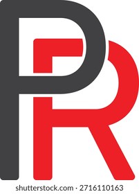 Diseño de logo PR. Diseño de logo RP. Diseño creativo del logotipo de las relaciones públicas. Vector de icono de lujo