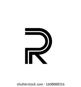 pr logo design simple modern template