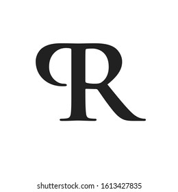 pr logo design simple modern template