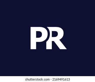 PR logo design vector template
