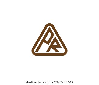 PR logo design vector template