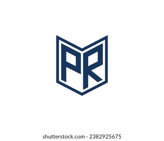 PR logo design vector template