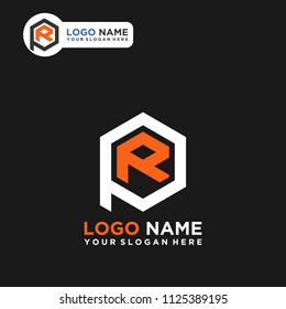PR logo letter initial, Abstract polygonal Background Logo,