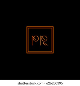 pr logo letter initial, Abstract Polygonal Background Logo, design for Corporate Business Identity,flat icon, Alphabet letter