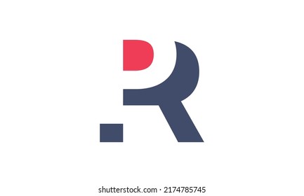 PR, RP, R, P Logo. Plantilla vectorial del logotipo del espacio negativo de la letra PR