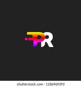 PR logo, public relations icon, gradient vector business sign