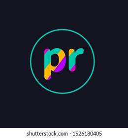 PR logo, public relations icon. Advertising agency sign. Vector illustration.
