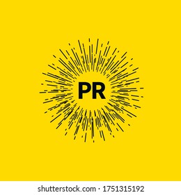 PR logo. Public relations icon. Vector illustration