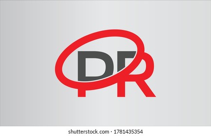 PR Logo.P R ,PR Cricle  Letter Design Vector With Red And Grey Colors.