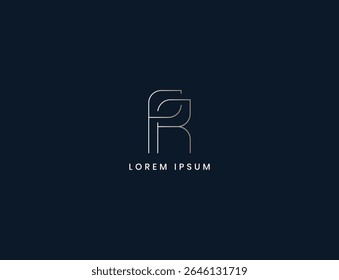 pr minimalist line style letter logo design, pr typography for corporate business, rp line style initials