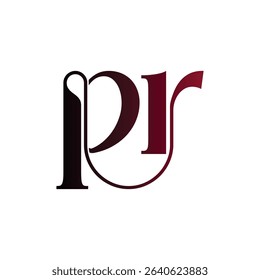 PR modern minimalist logo design focusing on timeless wordmark typography. Ideal for businesses seeking a clean, professional identity using elegant initial-based branding.