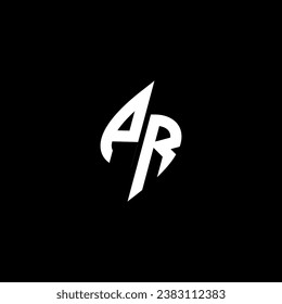 PR monogram esport logo design with cool shape concept in vector