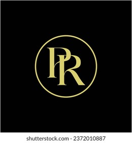 PR monogram initial logo design