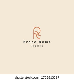 Logotipo de monograma "PR" em contorno mínimo