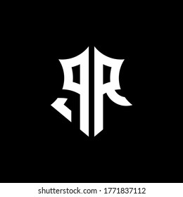 PR monogram logo with a sharp shield style design template