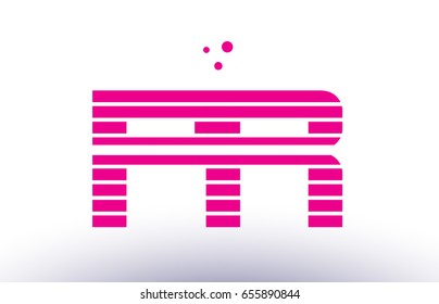 pr p r alphabet letter logo pink purple line stripe company design template creative abstract vector