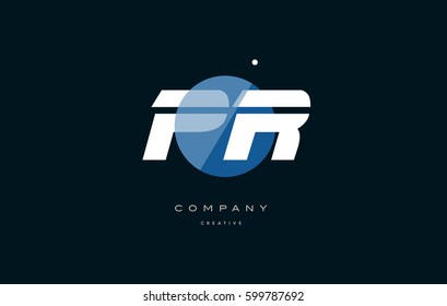 pr p r  blue circle dot big font alphabet company letter logo white design vector icon template 