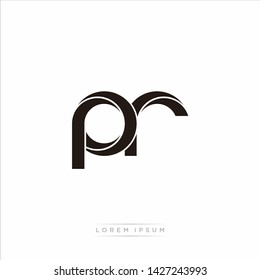 pr p r Initial Letter Split Lowercase Modern Monogram linked outline rounded logo