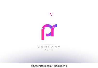pr p r  pink purple modern creative gradient alphabet company logo design vector icon template