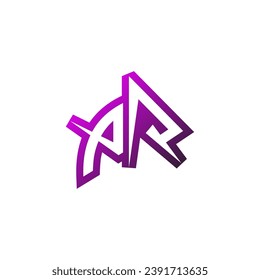 PR Premium emblem logo initial esport and gaming design concept