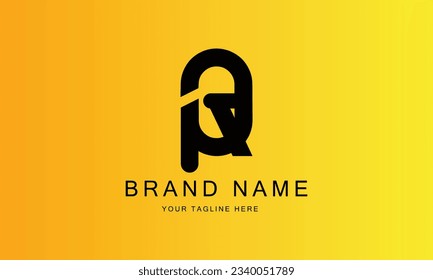 PR PRQ PQ brand minimal professional creative black logo design for all kinds of business with yellow red gradient background template  