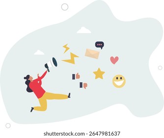 RP, relações públicas ou comunicação de marketing, campanha publicitária ou marketing de mídia social, vida de caráter .
