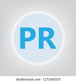 PR (Public Relations) acronym- vector illustration