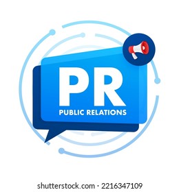 PR Public Relations. PR Agency. Vector Stock Illustration